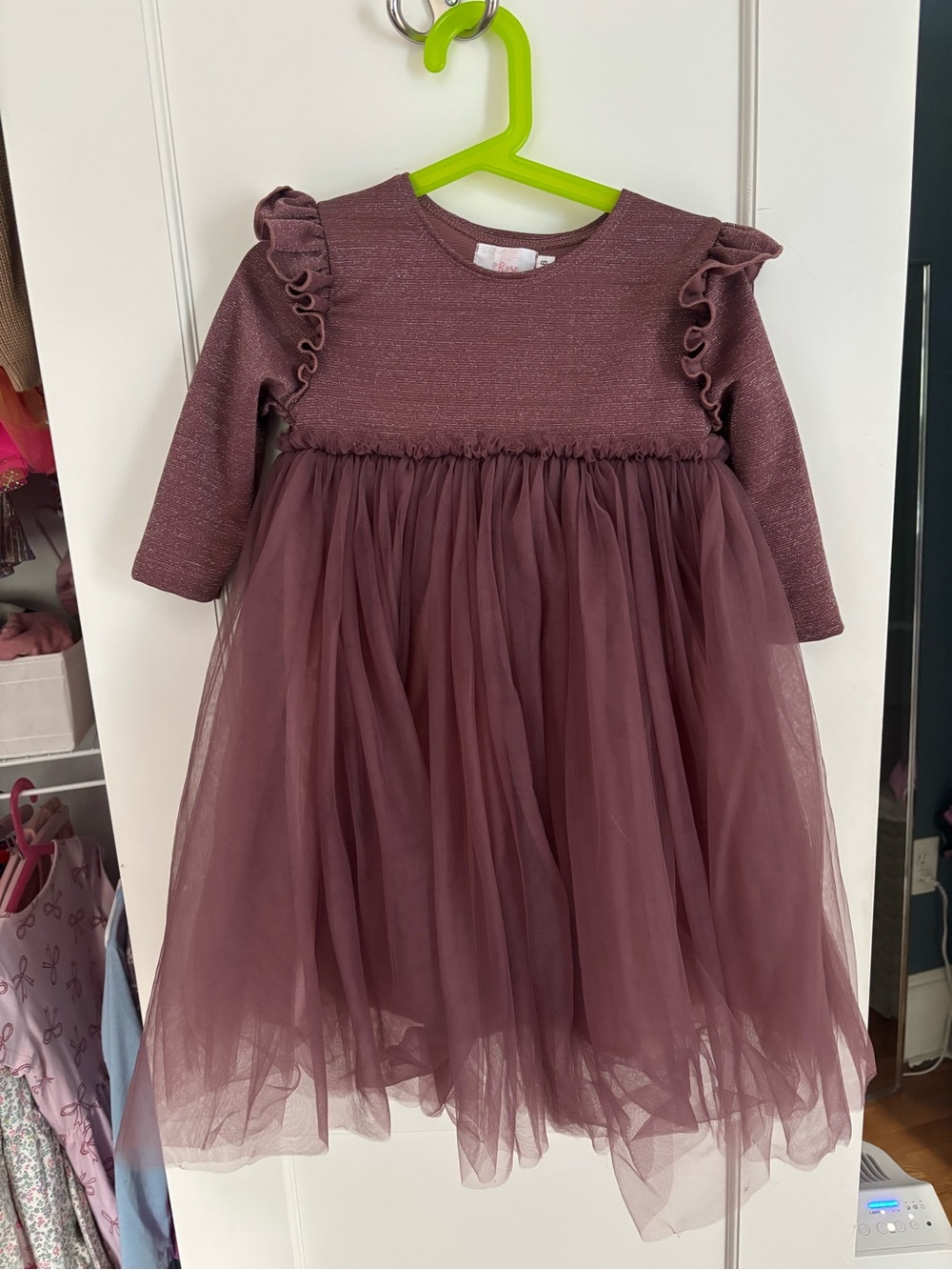 Mila & Rose - Mauve Shimmer 3/4 Sleeve Tutu Dress
